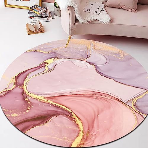 Round Office Chair Mat for Carpet and Hardwood Floor Gaming Chair Mat Ø 90 Cm Carpet Protector Chair Mat Anti Slip for Home Office Gaming Room purple pink abstract