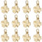 Beebeecraft 1 Box 40 Stück Vierblättriges Kleeblatt Anhänger 18 Karat Vergoldet Glückskleeblatt Charms Aus Gold Mit Springendem Ring Für Armbänder Halsketten DIY