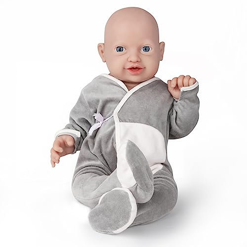 Vollence 31 cm-Ganzkörper-Silikon-Babypuppen, Keine Vinyl-Puppen, weiche Neugeborenen-Silikonpuppen realistischer Ganzsilikon-Babys für Sammlerpuppen, Babyspielzeug, Lehrpuppen - Junge