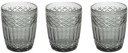 Tognana Claire, lot de 3 verres 300 cc, verre, gris