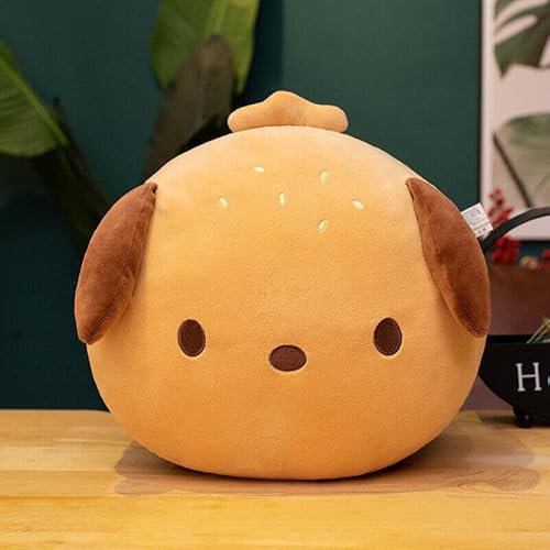 Herfair Hamburger-Plüschkissen, Spielzeug, lustiger Cheeseburger-Hund, Stofftier, Neuheit, Lebensmittel-Plüschkissen, weiches rundes Kissen, Plüsch-Geschenk (40cm)