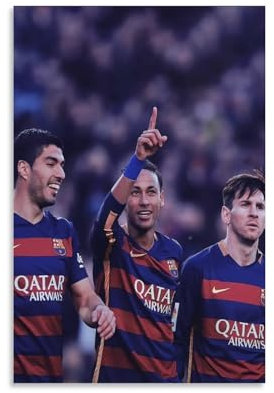 Fußball-Poster Messi Neymar MSN (4) Wandkunst Poster Scroll Leinwand Gemälde Bild Wohnzimmer Dekor Zuhause 30 x 45 cm