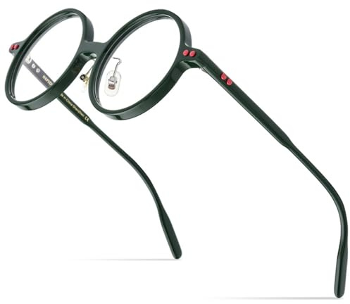 MUTYNE Acetat-Brillengestell für Herren, Retro, Vintage, übergroß, rund, Brillen, Brillen