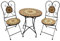 Wohnando 3tlg. Bistroset Balkonset Gartenmöbel Set klappbar mit Mosaik Bistrotisch mit 2 Stühlen, Metall, Balkon-Set Terrasse, Balkon, Caspian, Gartenbank, Balkonmöbel