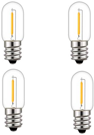 ShuoHui E14 LED 0.6W Glühbirne T16 Kleine E14 COB Warmweiss 2200K Mini Vintage Kandelaber Birne 0.6w Ersetzt 6 watt für Nachtlicht Tischlampen Salzlampen 220V-240V (4)