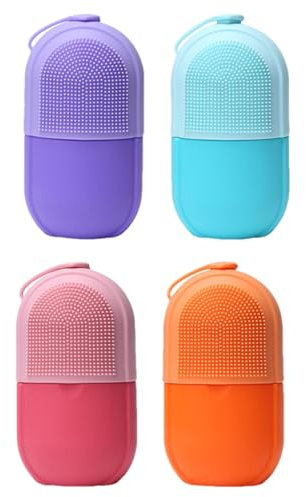 4 Pieces Contour Ice Roller for Face and Eyes, Face Ice Cubes Mold for Women Men, Skincare Face Massage Tool, Reusable Silicone Moulds, Face Massager Skin Care Tools
