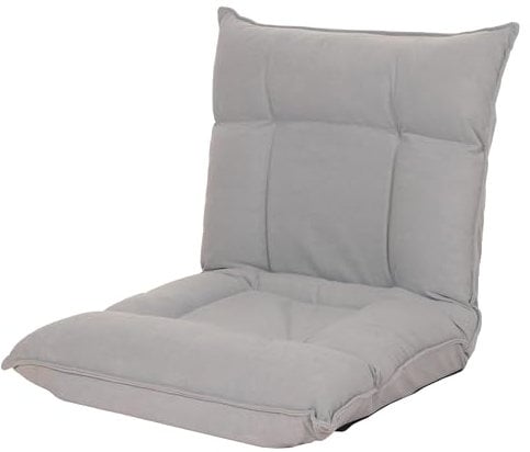 Mendler Bodensessel HWC-N44, Relaxsessel Bodenkissen Bodensofa Klappsessel 6 Relaxpositionen, stabiles Gestell Samt - hellgrau