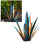 XDGJTBFMY Plantes d'agave en métal pour décoration d'extérieur, tequila de 55 cm - Statues de jardin rustiques - Décoration extérieure (bleu)