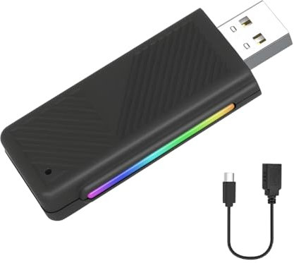 Podofo Adattatore CarPlay Wireless, 2024 Ultimo adattatore CarPlay Wireless per auto con CarPlay cablato OEM, Mini portatile Plug & Play 5.8GHz Segnale Stabile Senza Ritardi