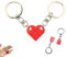 Forme de Cœur Cadeau,1 Paire Porte Clef Coeur Ensemble Porte-Clés Coeur Porte-clés Partenaire Porte Clef pour Noël pour Saint Valentin,Anniversaires,Fête des Mères