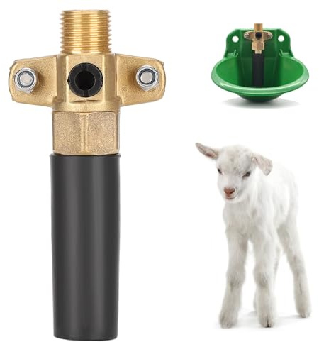Automatic Waterer Bowl Valve, Sheep Waterer Copper Valve Automatic Livestock Drinker Feeder Supplies Dispenser Goat Feeding Accessories Fittings for Cattle Piglet Cow Dogs Horse