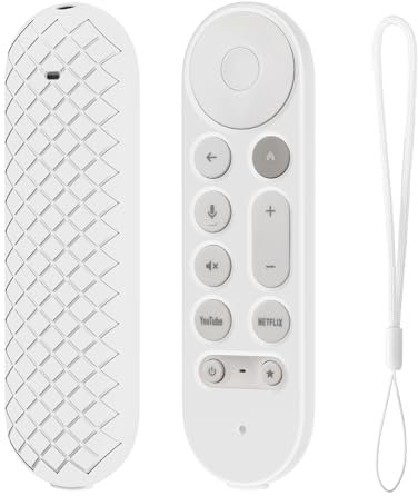 FTRONGRT Coque Compatible avec Google TV Streamer 4K 2024, Ultra-Mince et Léger, Anti-Chute, Anti-Collision, Housse de Protection en Silicone pour Télécommande.Blanc