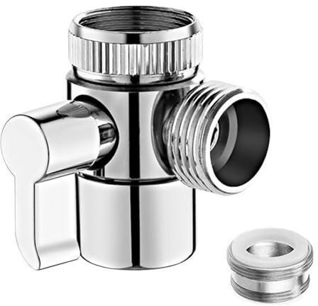 G1/2 Shower Diverter Valve 3 Way Kitchen Tap Diverter,3 Way T-Adapter Shower Head Diverter Valve for Bath Mixer Tap,Shower Attachment,Universal Sink 3 Way M22 M24 Adapter Zinc Alloy