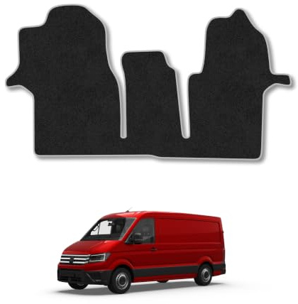 Fits VW Crafter (2017+) Carpet Car Mats | Grey Edge Trim Tailored Fit Floor Mats Full Coverage Protection Accessories Easy Clean Anti Slip Made in the UK