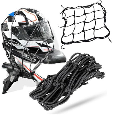 WeddHuis Filet Moto avec 4 Crochets, Filet de Gepäck pour Moto et Vélo, Noir, Compatible avec Motocyclette, Bicyclette