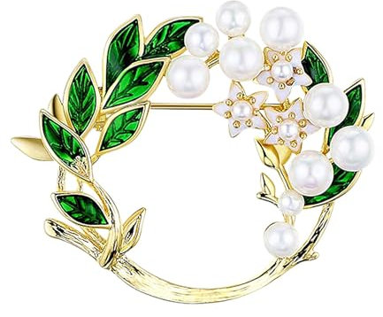 Spilla a forma di giglio della valle, con fiore preferito della regina Elisabetta, colore: bianco, Misura unica, Metallo