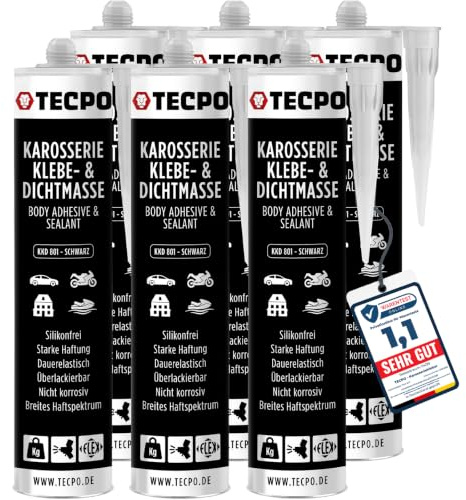 TECPO Karosseriekleber 6x370g Karosserie Kleber und Dichtmasse Klebstoff Dichtmittel silikonfrei dauerelastisch überlackierbar