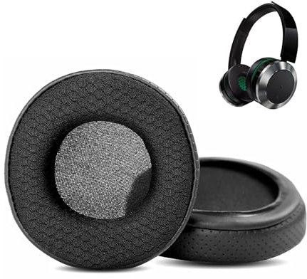 HTINDUSTRY Cojín de Repuesto para Almohadillas Compatible con Panasonic RP-BTD5 RP BTD5 RP-BTD10-K Auriculares Almohadillas con Cuero Transpirable/Tela Duradera y Espuma viscoelástica