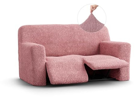 PAULATO - Housse de canapé 2 Places Relax en Microfibre, Tissu bi-élastique Anti-Rayures Lavable en Machine, Technologie WavyTech et Certification Oeko-TEX - Made in Italy - Rose