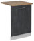 Vicco Geschirrspülblende R-Line, Geschirrspüler Fronttür, Schwarz Beton, 60 cm, AP Eiche