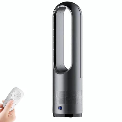 Bladeless Heater Fan,Cooling and Heating for Home,Officer&Living Room,Bladeless 80° Oscillating Tower Heater Fan,Leafless Fan with 3 Heats/8 Speeds/8H Timer/LED Display,40W/1400W