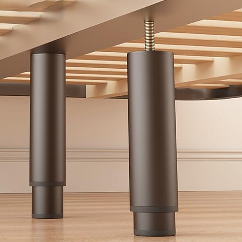 pingping1991 Pieds Réglables de T de sommier sans Perçage, Pied Reglable de Support de lit Métal Pied sommier à Lattes,pour Lattes Universel Sommier Armoire, Canapé(2pcs/8-12cm)