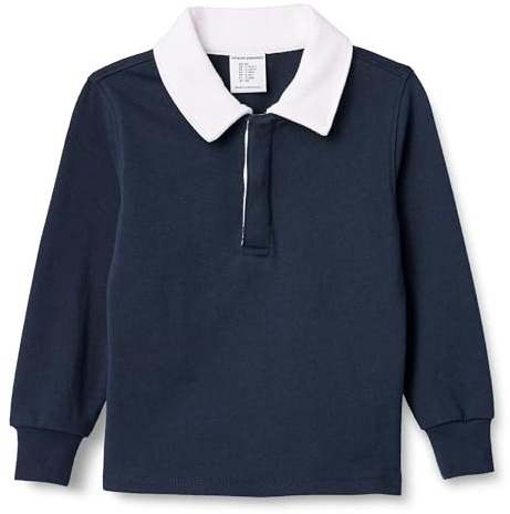 Amazon Essentials Jungen Langarm-Rugby-Poloshirt