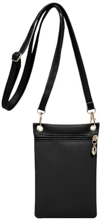 GIDWRIY Sac pour Telephone Portable,Sacoche Smartphone en Cuir PU,Pochette Téléphone Bandoulière Femme,Phone Bag,Petit Sacoche BandoulièRe Voyage,Mini Pochette Shopping Elégant,Sac Porté Croisé