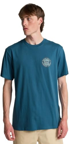 BILLABONG Men's Rotor Short Sleeve T Shirt Top Real Teal Backprint Graphic Tee