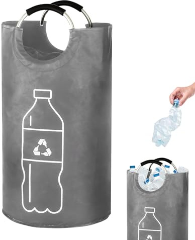 Vartegas Pfandflaschen Sammelbehälter 72x38cm Faltbar Wasserdicht Mit Griff Flaschensammler Leergutbehälter Aufbewahrung PET-Flaschen Garage Balkon Küche (C)