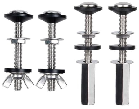 Toddmomy 2 Tornillos para Fijación de Tanque de Inodoro Acero Inoxidable y Goma Resistente para Reparación y Montaje