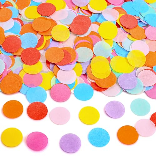 Xnegau Konfetti Bunt 6000 Stück, 2,5 cm Rund Große Konfetti Hochzeit (50g) | Konfettipapier für Geburtstag, Feier, Party Dekoration, Streudeko, Tischdeko für Luftballons Geschenkbox, Mehrfarbig Confetti