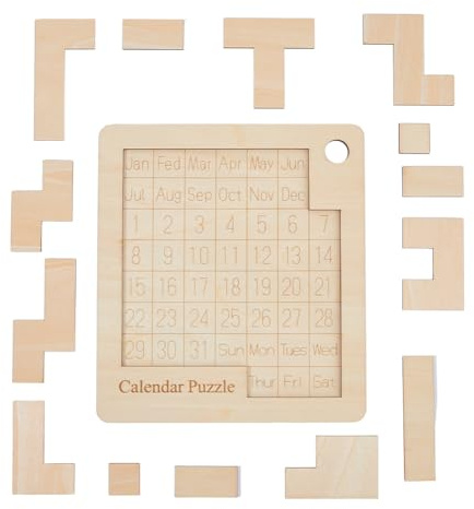 DICOSMETIC 2 Stück Täglicher Kalender Rätsel EIN Puzzles Pro Tag Herausforderung 365+ für Jeden Tag Logik Herausforderung Tägliches Rätsel Holz Puzzles Denksport Geschenk für Frauen Männer Erwachsene