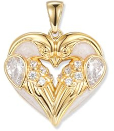 Seinerzeit FLORA & FAUNA Crystal Birds Herz Anhänger