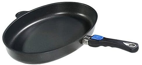 Original Gundel GUSS-FISCHPFANNE, 41 x 27 cm, Höhe 5cm, Titan-Keramik-Oberfläche, PFOA-frei, Akku-Therm Boden, abnehmbarer Stiel