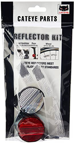 CatEye Bicycle Reflector Kit - High-Visibility Front, Rear & Wheel Reflectors for Night Safety | Universal Fit, Weather-Resistant & Tool-Free Installation | Essential Bike Reflectors Set | Front Light