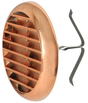 La Ventilazione TUR100RAN Griglia di Ventilazione in Plastica con Molle, effetto ramato, diametro 106 mm