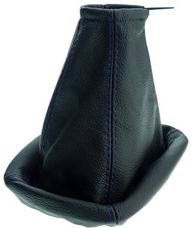 L&P A0003-2 Schaltsack Schaltmanschette 100% Echtleder Leder Schwarz Naht Blau Ersatzteil für Corsa B