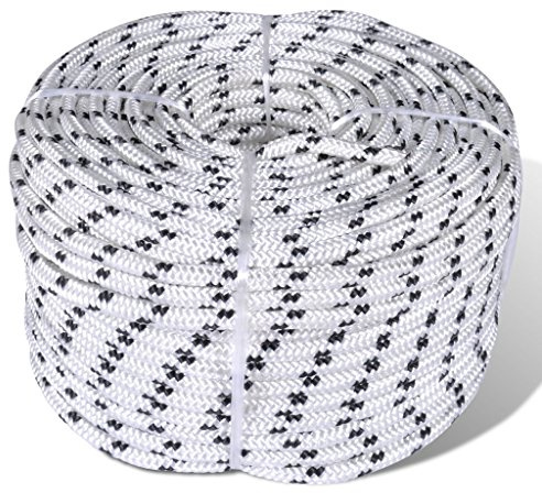 Festnight 12mm x 50m Polyester Tauwerk Seil Seile Segeltauwerk Polyester-Tau Schnur Multifunktionell