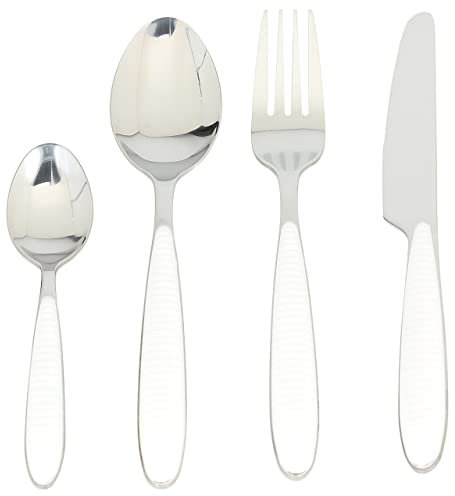 Tognana Glossy Set Posate 24 Pezzi, Acciaio Inossidabile, Bianco, 26.5 x 21.5 x 6 cm
