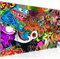 Runa Art Wandbild XXL Graffiti Loft Wohnzimmer 200 x 80 cm Bunt 5 Teilig - Made in Germany - 402155a