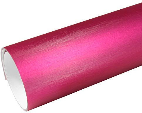 Rapid Teck® 8,55€/m² AutoFolie Serie z560 Chrom 3D Brushed Pink 1m x 1,52m Alu gebürstet selbstklebende Premium Car Wrapping Folie mit Luftkanal