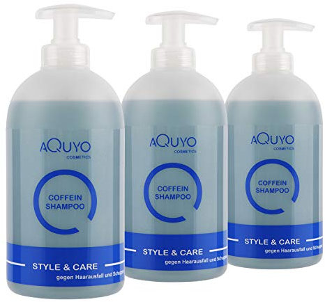 Coffein Shampoo gegen Haarausfall, fettiges Haar und Schuppen (3x 500ml) | Haarpflege mit Koffein, Zink und Biotin lindert Haarausfall und fördert das Haarwachstum | Haarshampoo bei Kopfhautjucken