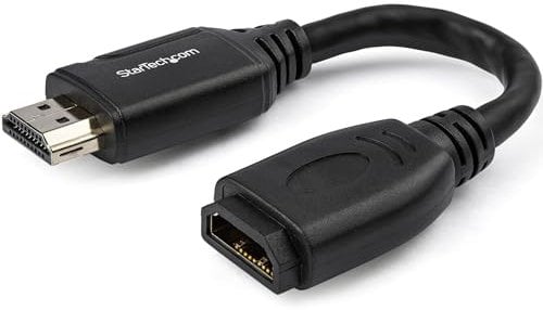 StarTech.com Cavo HDMI 2.0 prolunga salvaporta da 15cm - 4K 60Hz - Adattatore Maschio Femmina HDMI (HD2MF6INL)