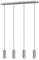 lightling modern Pendellampe Julie, 4-flammige Pendelleuchte nickel matt Metall, Esszimmer Küche Wohnzimmer, 4 x GU10 max. 35W, ø 6 cm, höhenverstellbar max. 150 cm, Breite 75 cm