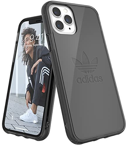 adidas Originals Compatible with iPhone 11 Pro Case, Large Logo Print Transparent Protective Mobile Phone Case – Black