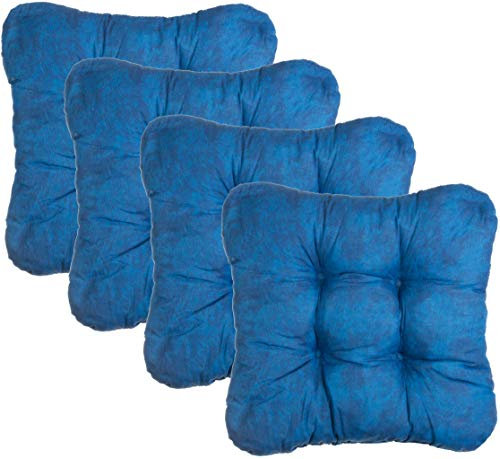 Brandsseller Kissen-Set Sitzkissen Dekokissen Stuhlkissen Zierkissen Stuhlauflage 4er-Set Blau