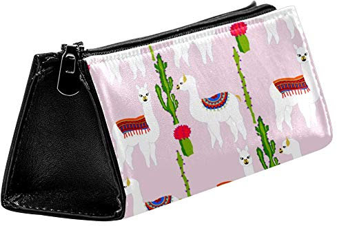 EZIOLY Llama Kaktus-Stifttasche/Stifttasche/Kosmetiktasche mit Reißverschluss, Pink