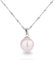 Schöner-SD Silberkette mit Anhänger Perle 12mm groß 925 Silber rhodiniert hell-rosa 45cm