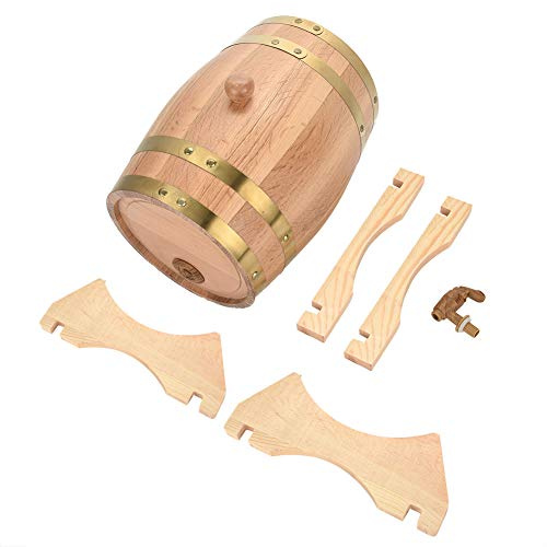 Aigend Tonneau à vin - Tonneau à vin en chêne 5L pour bûche de Cave à vin Vernis pour bière Whisky Rum Porto